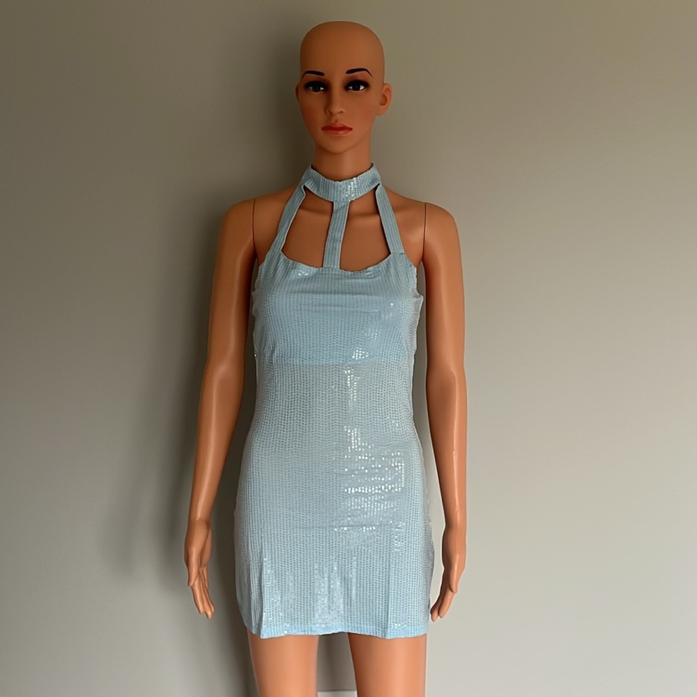 ‼️NWT‼️Dolls Kill X Sugar Thrillz Righteous Grooves Sequin Halter Dress Small
